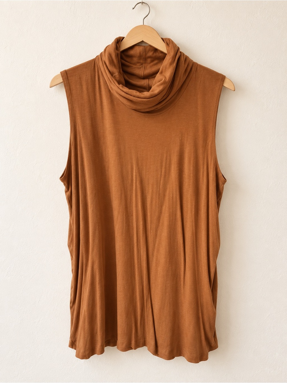 Kasper Sleeveless Cowl Neck Top - Brown